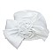 Metallic Satin Braid Hat with 2 Big Satin Bow And Flowers MEZ2166