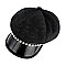 ANIMAL PRINT NEWSBOY CAP WITH PEARL ACCENT