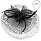 Large Mesh Netted Fascinator with Feathers