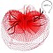 Large Mesh Netted Fascinator with Feathers