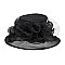 Elegant Medium Brim Two Tone Organza Hat with Floral Center Netting SLHTO2149