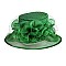 Elegant Medium Brim Two Tone Organza Hat with Floral Center Netting SLHTO2149