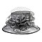 Elegant Medium Brim Two Tone Organza Hat with Floral Center Netting SLHTO2149