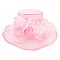 Elegant Organza Flower Center with Medium Brim Hat