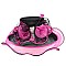 Elegant Organza with Flower Center Med Brim Hat