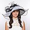 Elegant Organza with Flower Center Med Brim Hat