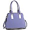 Fashionable Zipper Accent Bottom 3 Compartment Saffiano Satchel MH-HY4158
