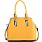 Fashionable Zipper Accent Bottom 3 Compartment Saffiano Satchel MH-HY4158
