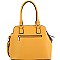 Fashionable Zipper Accent Bottom 3 Compartment Saffiano Satchel MH-HY4158