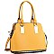 Fashionable Zipper Accent Bottom 3 Compartment Saffiano Satchel MH-HY4158