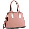 Fashionable Zipper Accent Bottom 3 Compartment Saffiano Satchel MH-HY4158