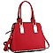Fashionable Zipper Accent Bottom 3 Compartment Saffiano Satchel MH-HY4158