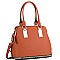 Fashionable Zipper Accent Bottom 3 Compartment Saffiano Satchel MH-HY4158