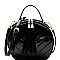 Tassel Accent Chevron Quilted Patent Round Satchel MH-HY4162