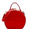 Tassel Accent Chevron Quilted Patent Round Satchel MH-HY4162