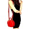 Tassel Accent Chevron Quilted Patent Round Satchel MH-HY4162