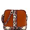 Dome-Shaped Snake Print Cross Body