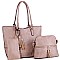 3 IN 1 BOHO DETAIL TOTE SET WITH DOME CROSS BODY