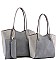 3 IN 1 FASHION CURVED TOTE BAG SET