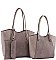 3 IN 1 FASHION CURVED TOTE BAG SET