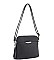 TASSEL ACCENT PLAIN TEXTURE CROSSBODY BAG