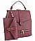 2 IN 1FRONT ZIP BUCKLE DESIGN BACKPACK CLUTCH SET