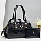 2 in 1 Crocodile & Patent Satchel Pouch Set
