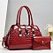 2 in 1 Crocodile & Patent Satchel Pouch Set