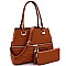 Quilted Tassel Accent Tote Wallet SET