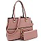 Quilted Tassel Accent Tote Wallet SET