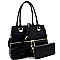 Quilted Tassel Accent Tote Wallet SET