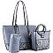 3 in 1 Snake Print Accent Tote Value SET