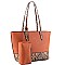 3 in 1 Snake Print Accent Tote Value SET