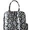 Snake Print 2-Way Dome Satchel Wallet SET