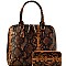 Snake Print 2-Way Dome Satchel Wallet SET