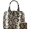 Snake Print 2-Way Dome Satchel Wallet SET