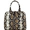 TWO WAY SNAKE PRINT DOME SATCHEL WALLET SET