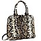 TWO WAY SNAKE PRINT DOME SATCHEL WALLET SET