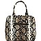 TWO WAY SNAKE PRINT DOME SATCHEL WALLET SET
