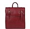 PLAIN DOUBLE BUCKLE BELT STRAP CONVERTIBLE BACKPACK