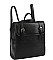PLAIN DOUBLE BUCKLE BELT STRAP CONVERTIBLE BACKPACK