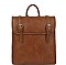PLAIN DOUBLE BUCKLE BELT STRAP CONVERTIBLE BACKPACK