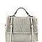 Convertible Buckle Accent Perforated Backpack Satchel