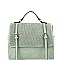 Convertible Buckle Accent Perforated Backpack Satchel