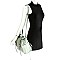 Convertible Buckle Accent Perforated Backpack Satchel