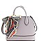 2-Way Medium Scarf Accent Classy Dome Satchel