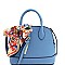 2-Way Medium Scarf Accent Classy Dome Satchel