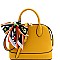 2-Way Medium Scarf Accent Classy Dome Satchel