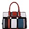 Plaid Checker Buckle Accent Print Satchel Wallet SET