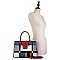 Plaid Checker Buckle Accent Print Satchel Wallet SET